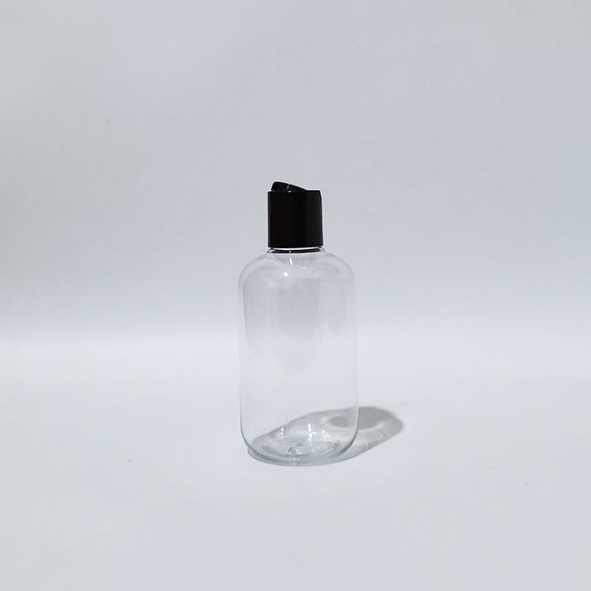 Plastique noir de 100 ml de bouteille transparente