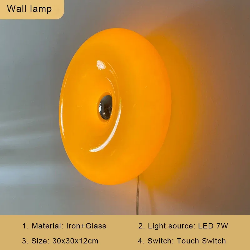 3 Lichtfarben EU-Stecker Orange Wandleuchte