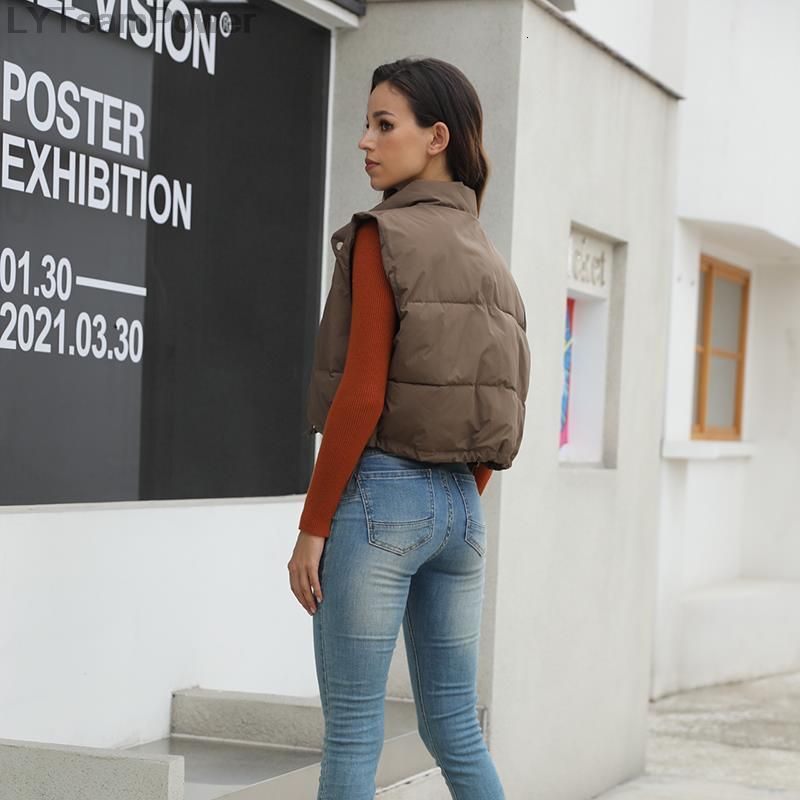 Womens Vests Autumn Female Clothing Fashion Elegant Down Puffy