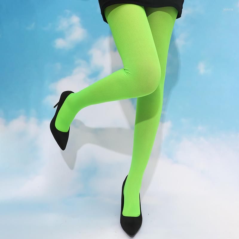 Mujeres Calcetines Dulces Fluorescentes Apretados Sexy Brillante Piernas Delgadas Medias Sin Costuras Medias De Pantimedias Gafas De Seda Súper Elástica De € | DHgate