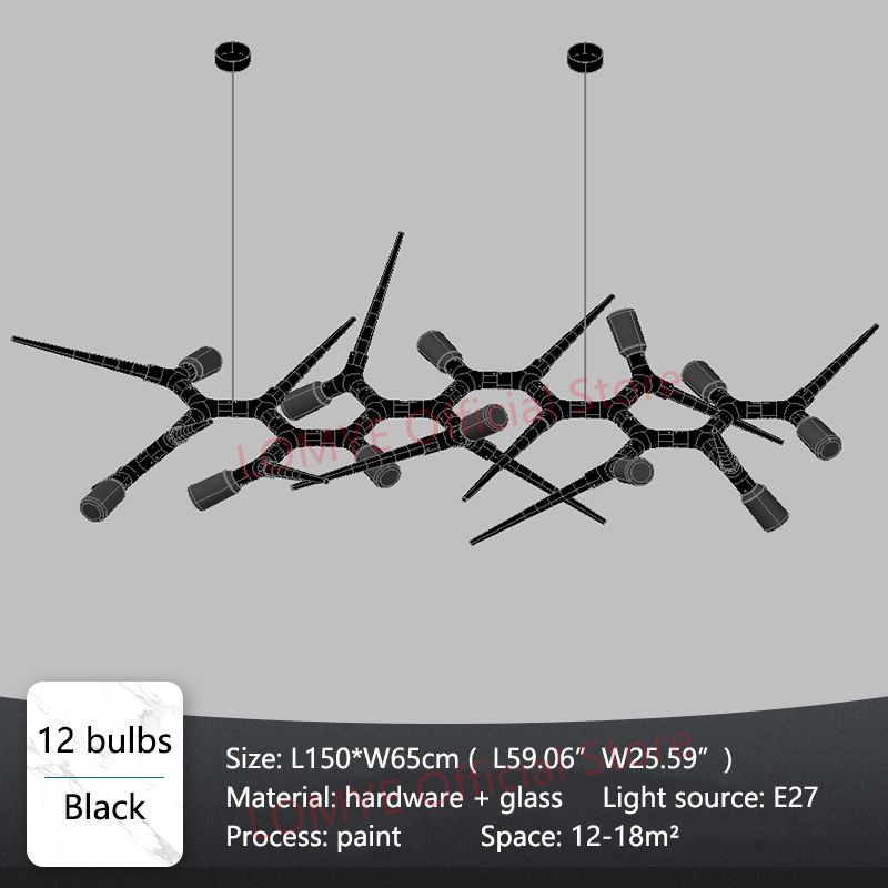 L150 cm (59 cali) 12 żarówek ciepłe światło