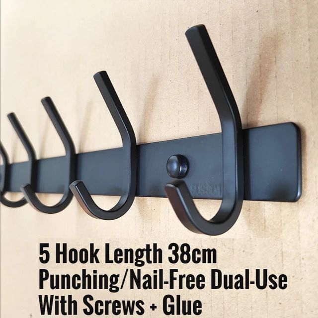 5 Hooks Screw Glue