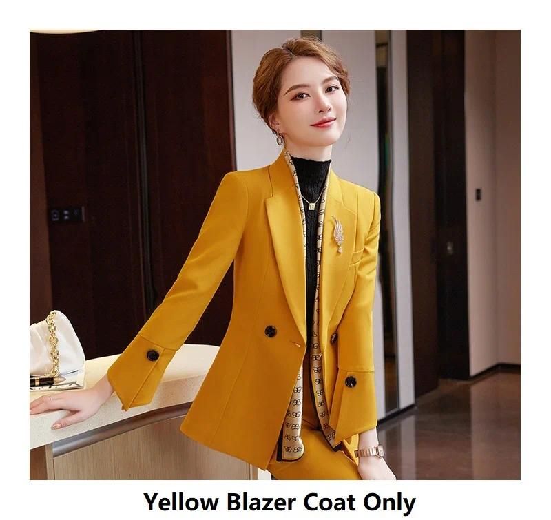 노란색 블레이저 코트