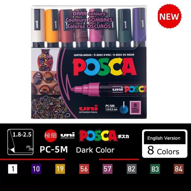 Boîte de 8 couleurs Pc-5m