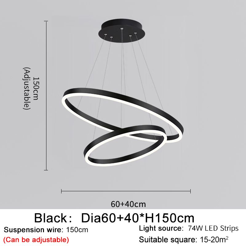 Dia60x40cm Black Stepless dimming