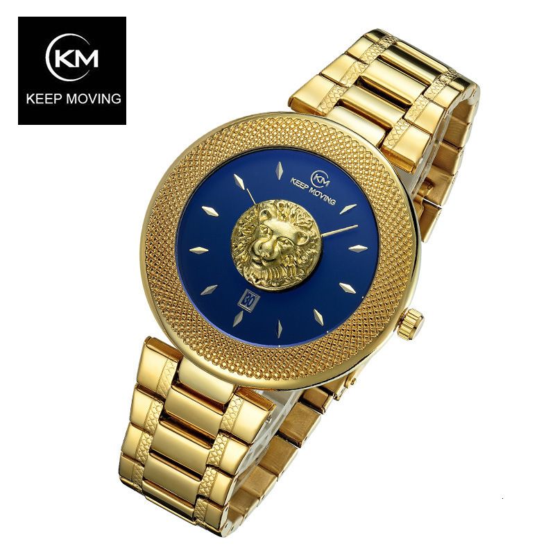 men blue dial ( gold watchband )