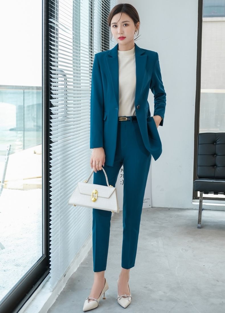 Pantalon de blazer bleu