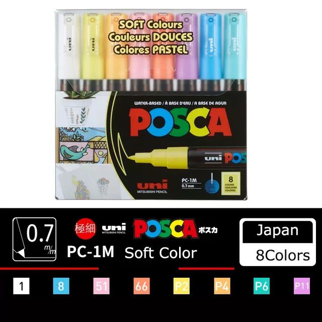 Boîte de 8 couleurs Pc-1m