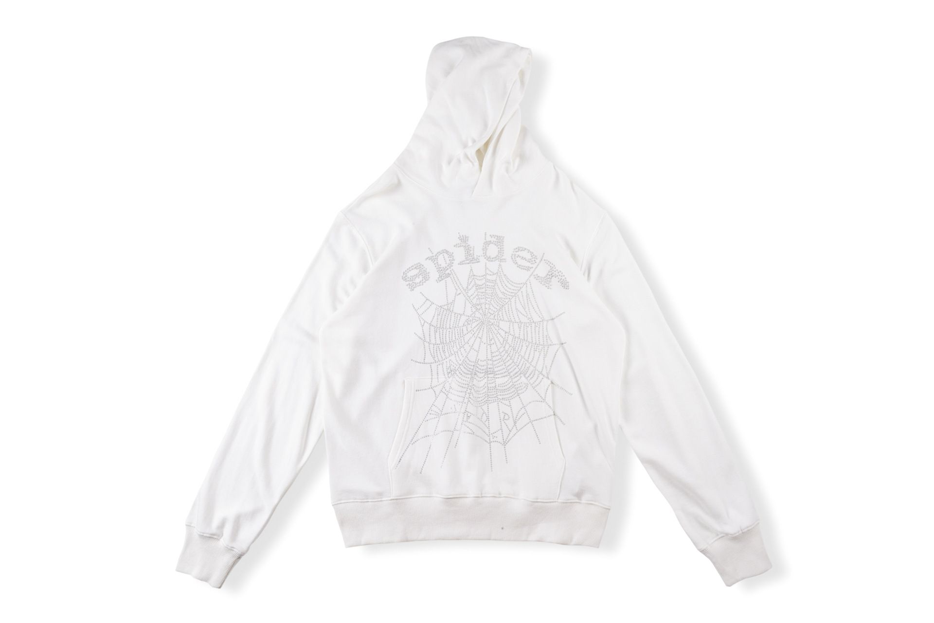 spider hoodies rhine stone white