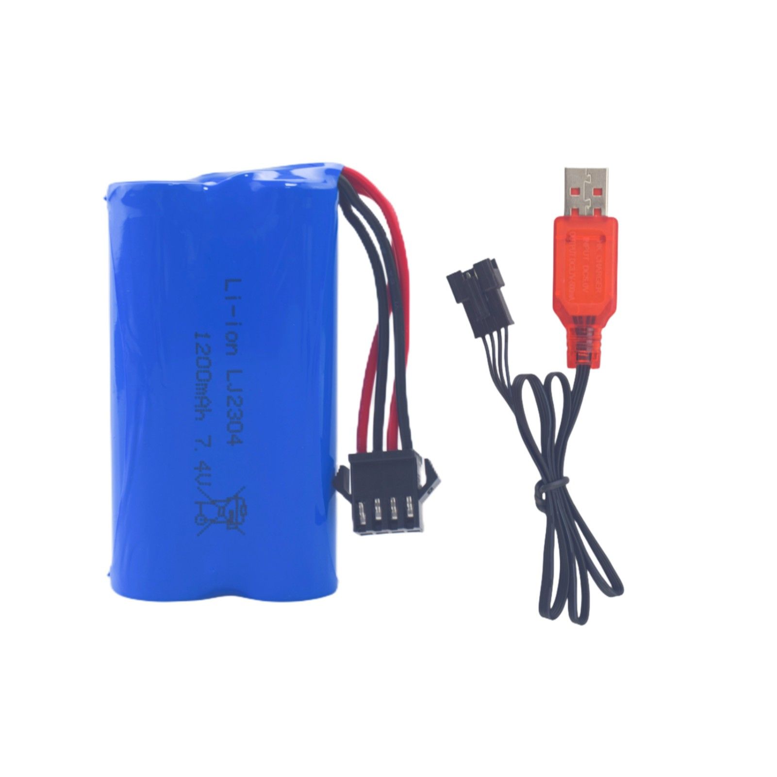 7.4V 1200mAh Lithium Battery Replacement Battery for Remote Control Car 