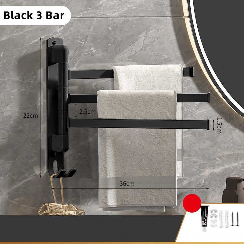 Options:Black 3 Towel Bar