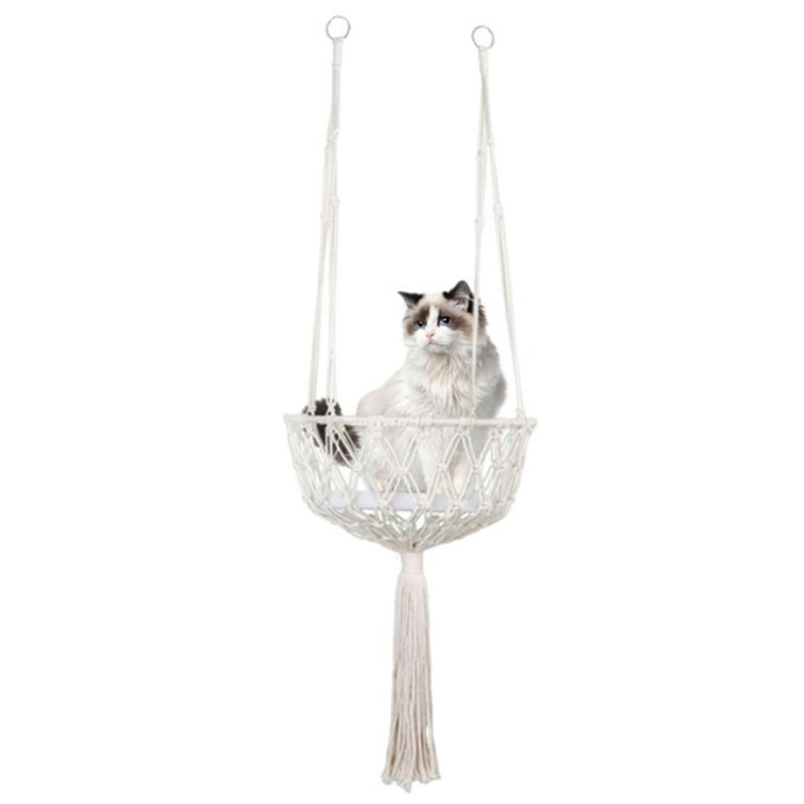 Móveis Macramamento Gato Hammock Conforto E Macrame Durável Gato Ninho De Rede De Penteado Gato Gato Swing Fofo Macramamento De Pet Hammock Pendurado No Teto De Parede De $85,98 DHgate imagem em alta qualidade