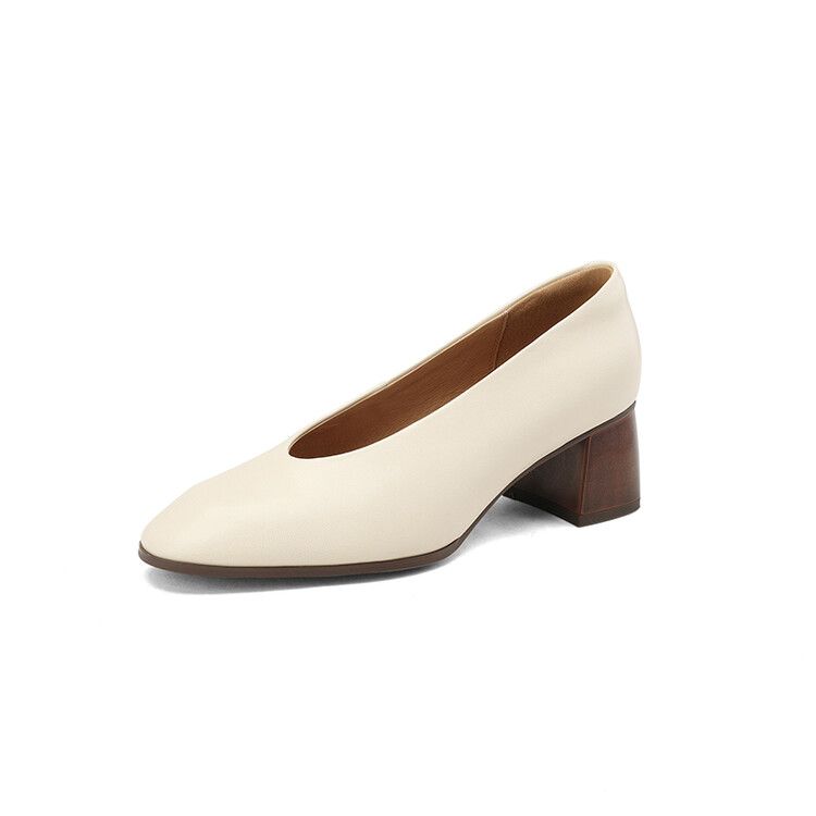 Beige Sheepskin Heel