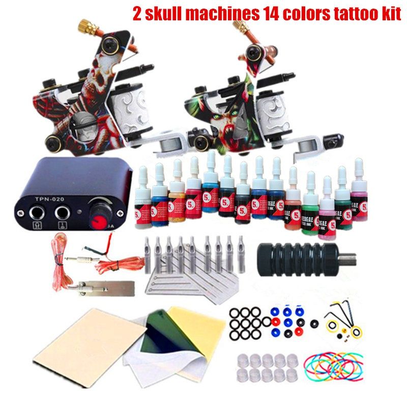 2 skull machines 40 colors ink kit