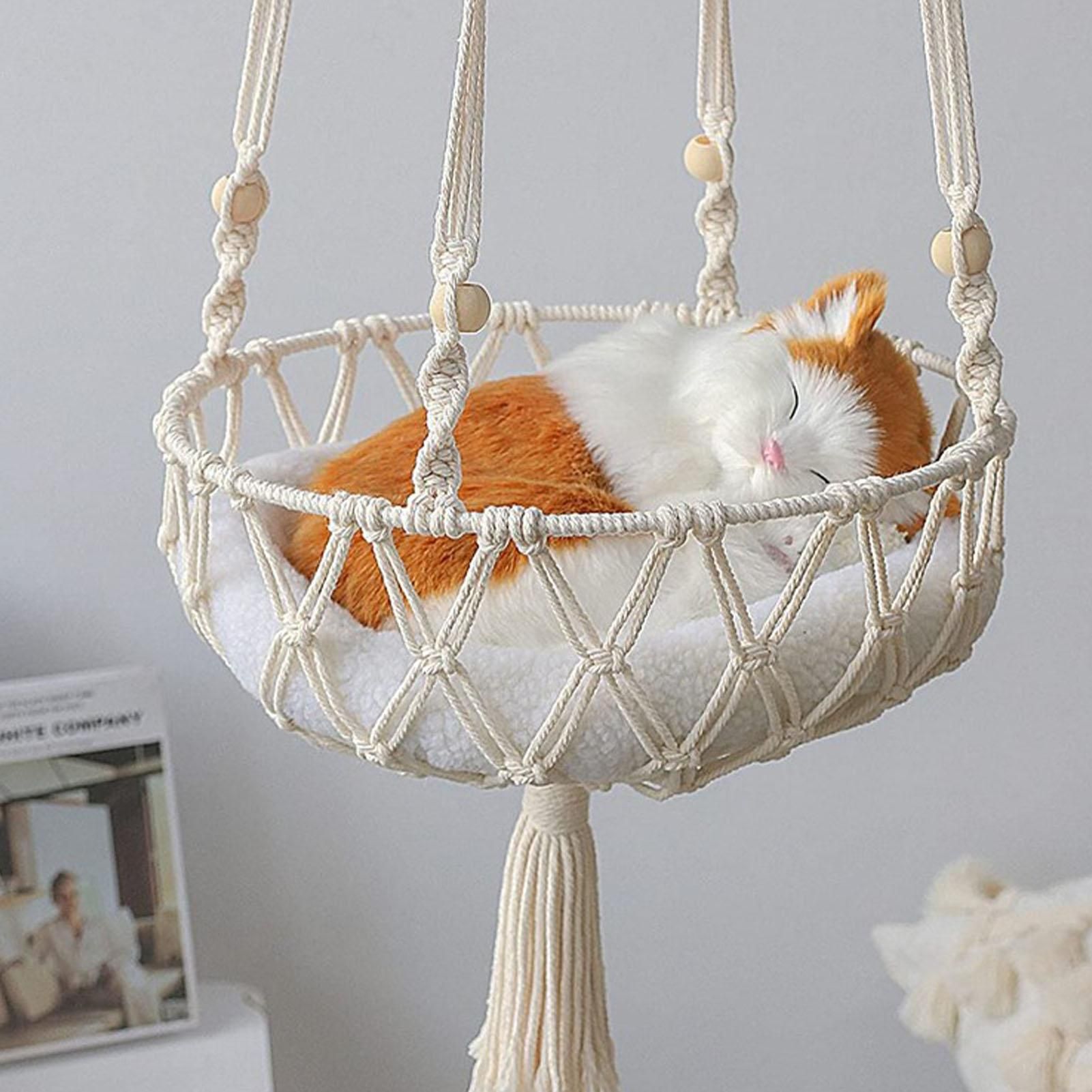 Móveis Macramamento Gato Hammock Conforto E Macrame Durável Gato Ninho De Rede De Penteado Gato Gato Swing Fofo Macramamento De Pet Hammock Pendurado No Teto De Parede De $85,98 DHgate