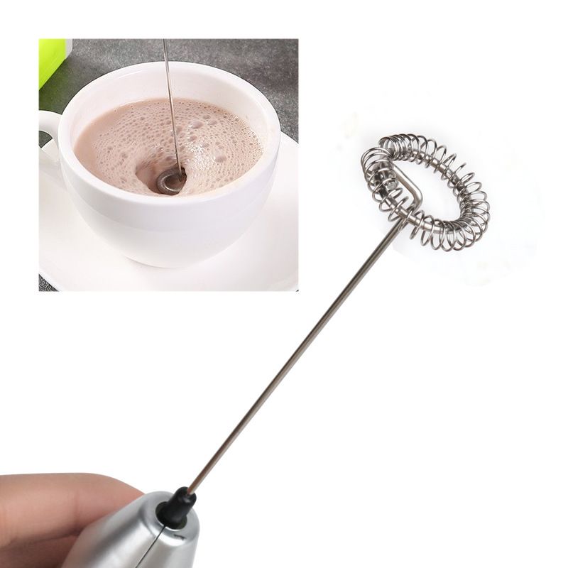 Milk Frother Rechargeable 3-Speeds Egg Beater Drink Mixer with 2 Detachable  Stainless Steel Whisk-Heads Handheld Foam Maker 