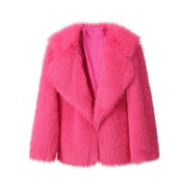 abrigo de piel de rosa