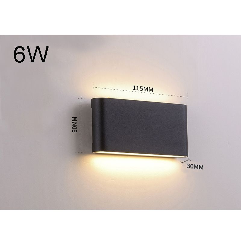 Black 6W wall lamp Warm White