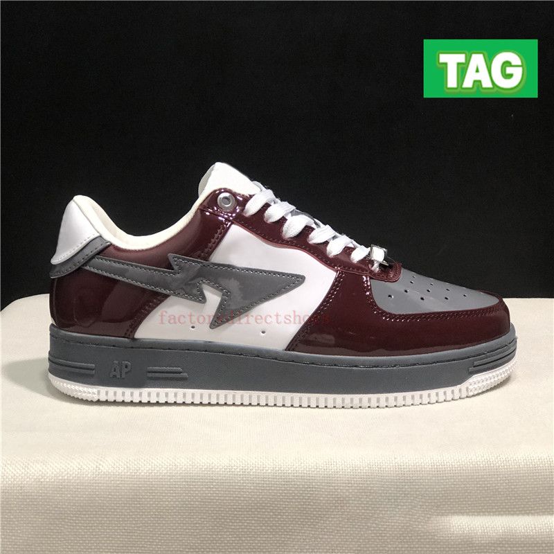 17 patent leather Bordeaux grey