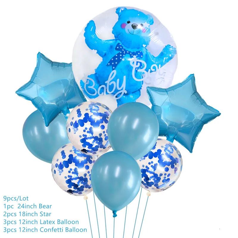 9pcs Bear Star Blue-as pokazano