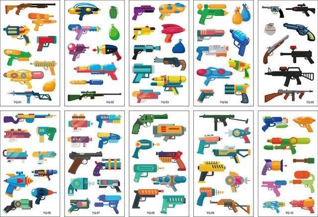 10 piezas de pistola de juguete.