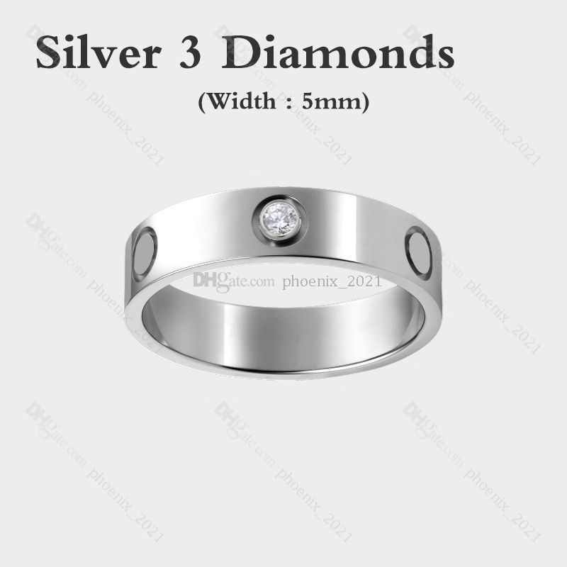 Zilver (5 mm) -3 diamant