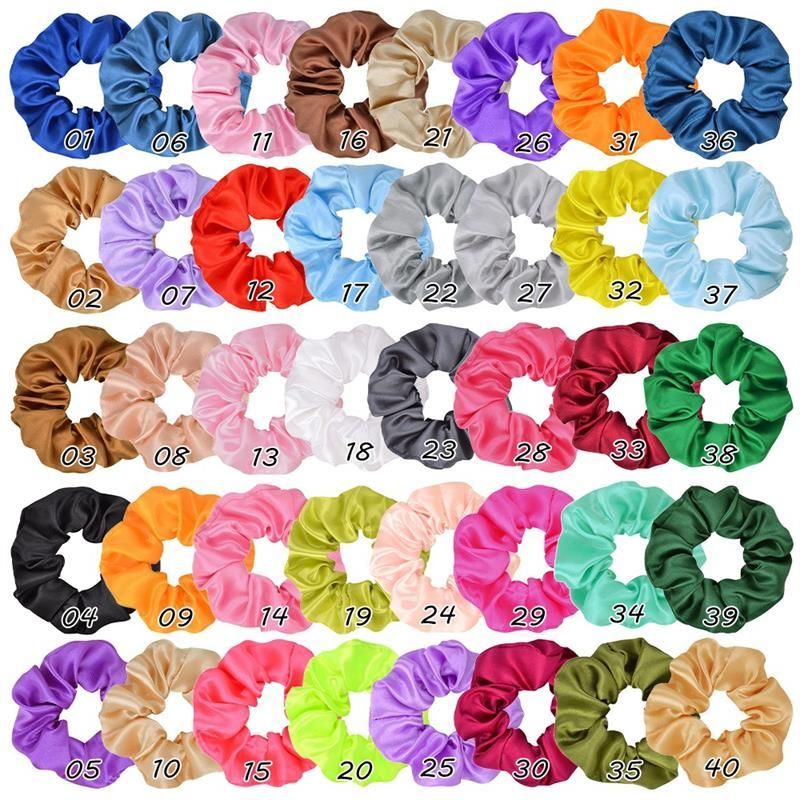 10xsatin haarband scrunchies