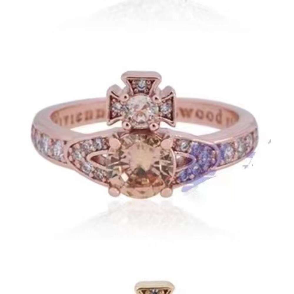 Roségouden ring roze diamant