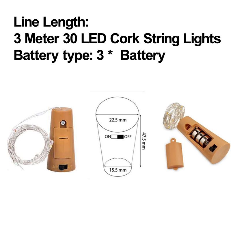 3 Meter 30 LED Cork String Lights
