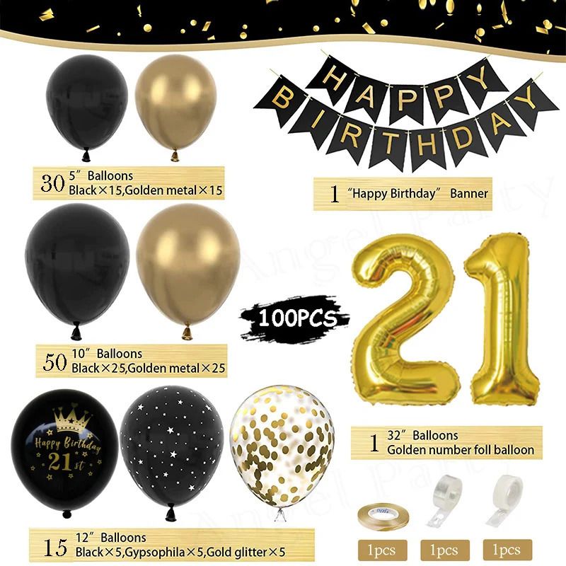 21th Black Gold Set-As Picture-Round