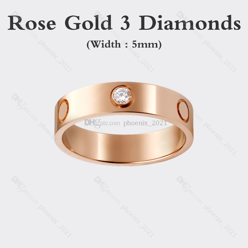 Rose goud (5 mm) -3 diamant