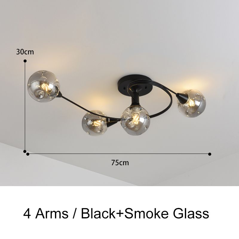 Black Black 4 Smoke Glass Warm White Bulb E27