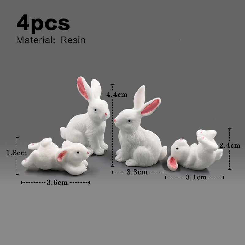 4pcs lapin blanc -b