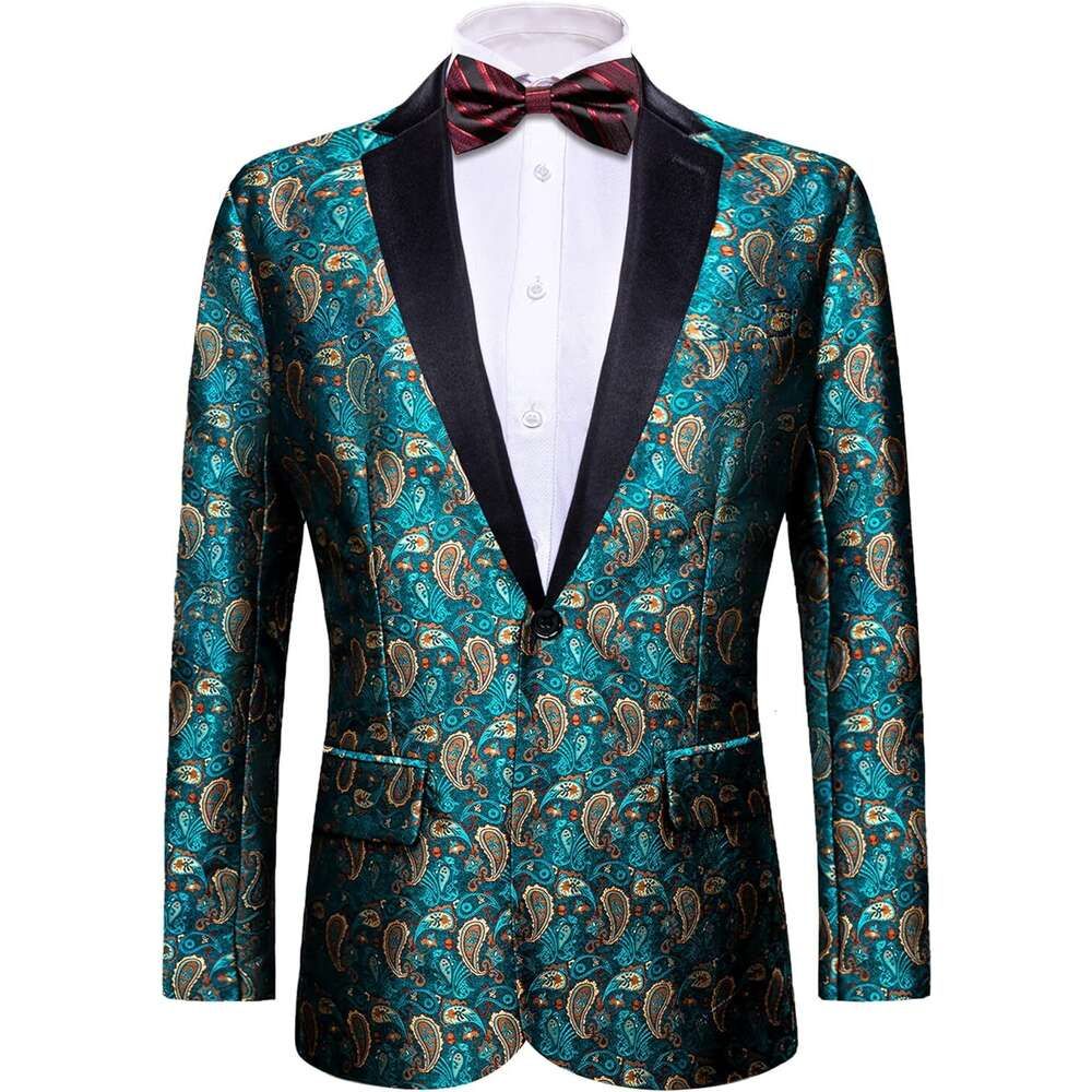 Emerald Green Gold Paisley