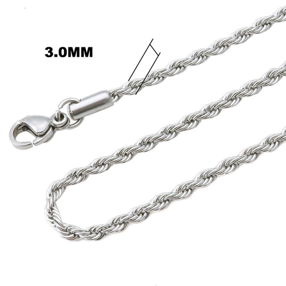 Szerokość 3,0 mm łańcuch srebra-linie-22 cale