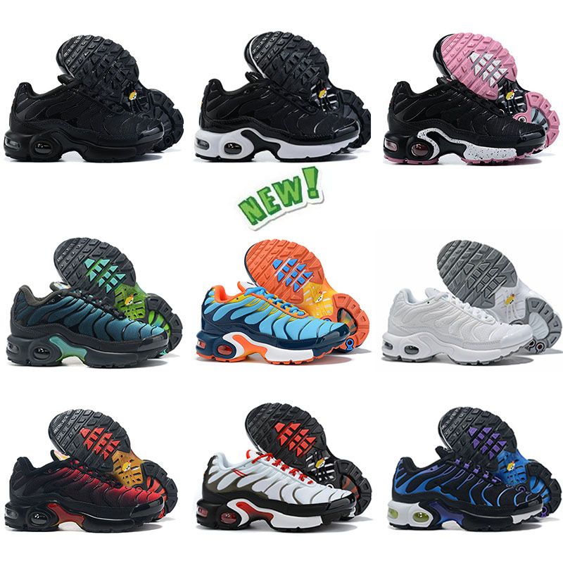 2023 Tn Plus kids Shoes Designer Athletic Children Outdoor Sneaker Triple  White Black Gold Red Laser Blue Toddler girls boys kid Child trainer Sports