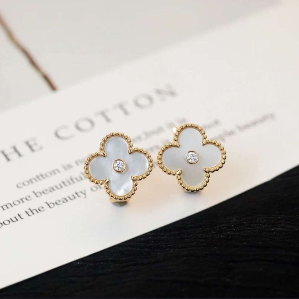 Girl Heart Flower - White Earrings