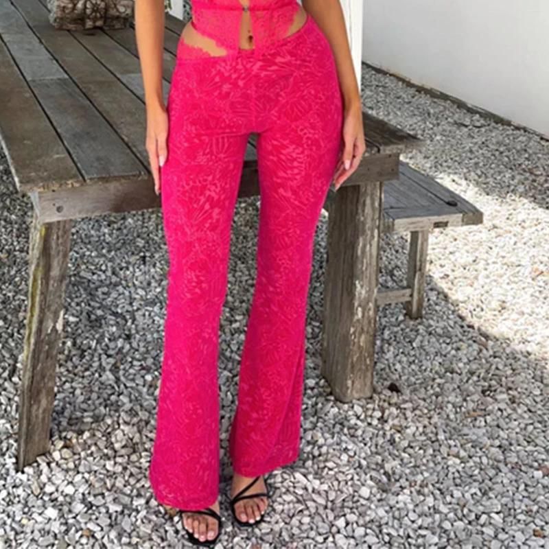 Rose red pants