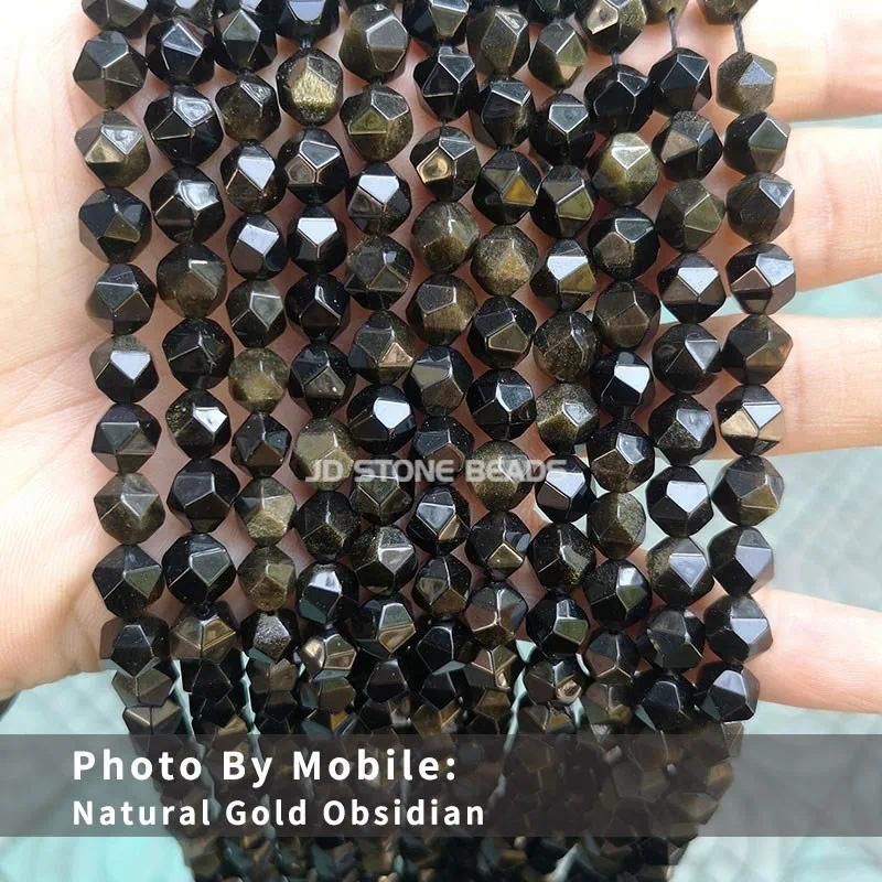 6 mm ca. 55 stuks goud obsidiaan