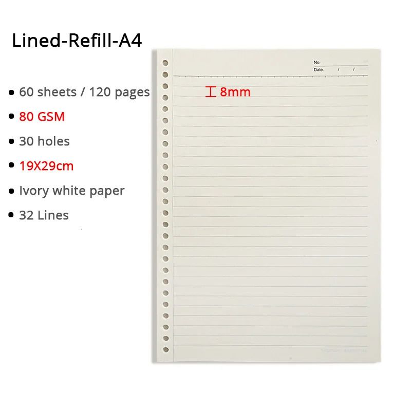 Lined Refill A4
