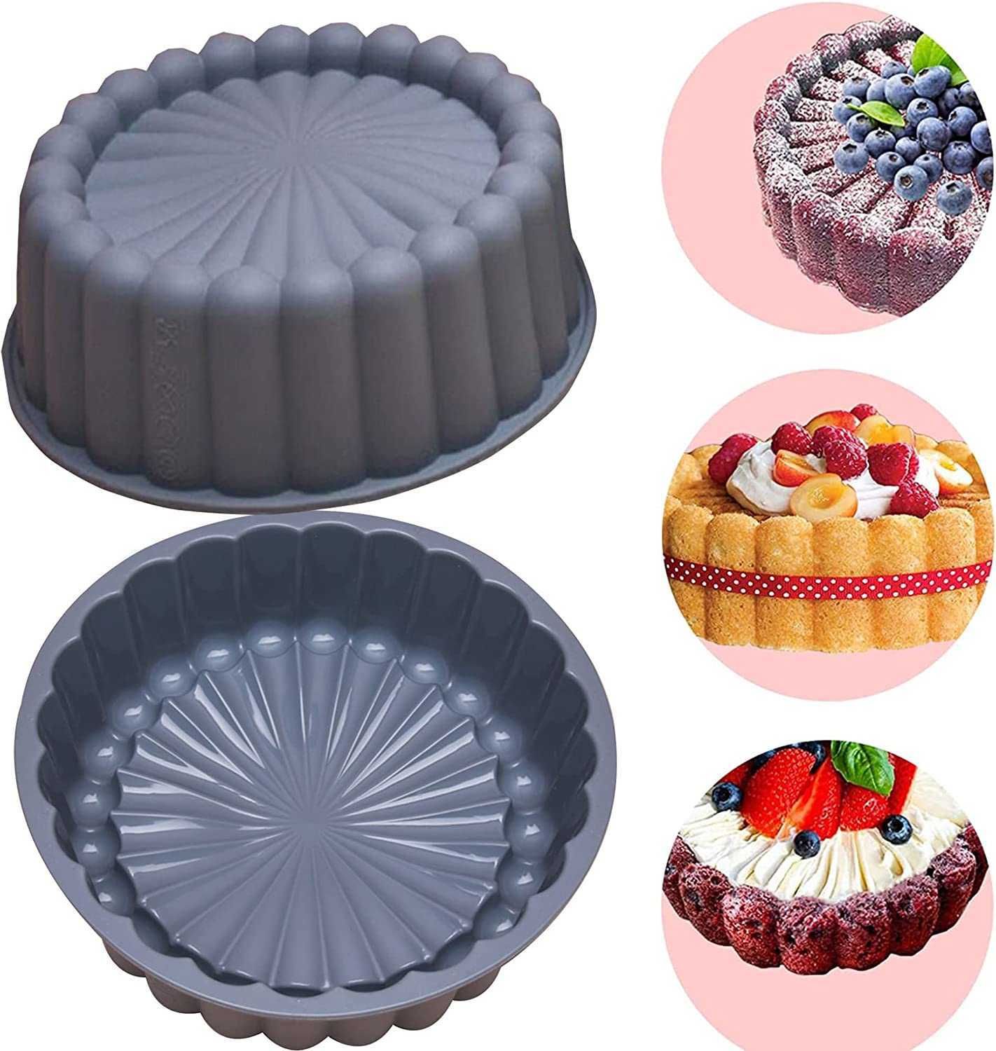 Silicone Nouveau Cake Pan: Nonstick Fluted Mold For Shortcake, Cheesecake,  Brownie, Tart, Pie Reusable & Round From Doorkitch, $5.48