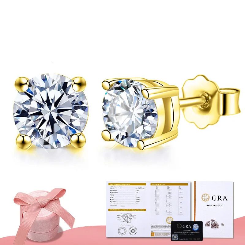 골드 컬러 1 캐럿 Moissanite