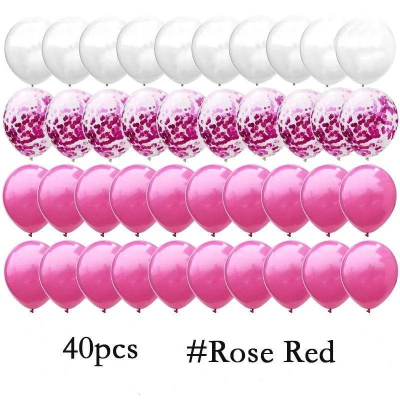 40pcs-rose rouge