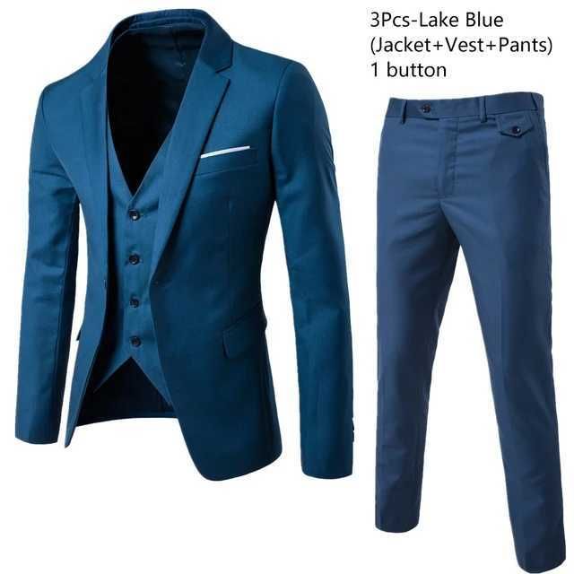 abito 3 pezzi blu lago