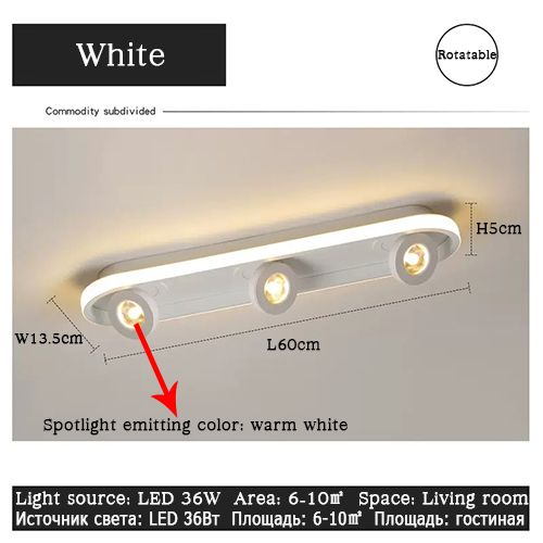 White L60xW13.5cm Warm white