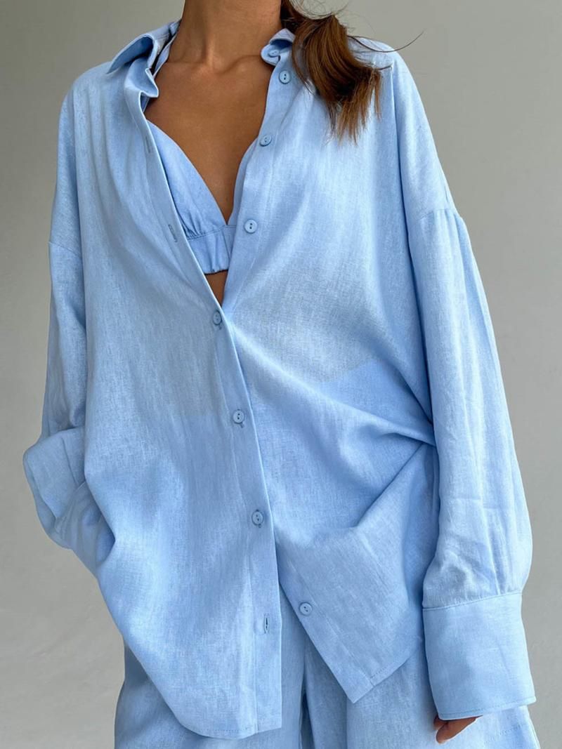 lichtblauwe blouse