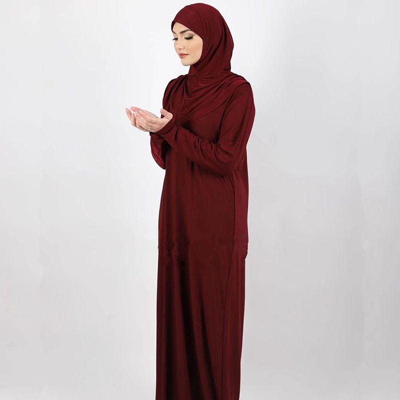 wine red jilbab One Size China