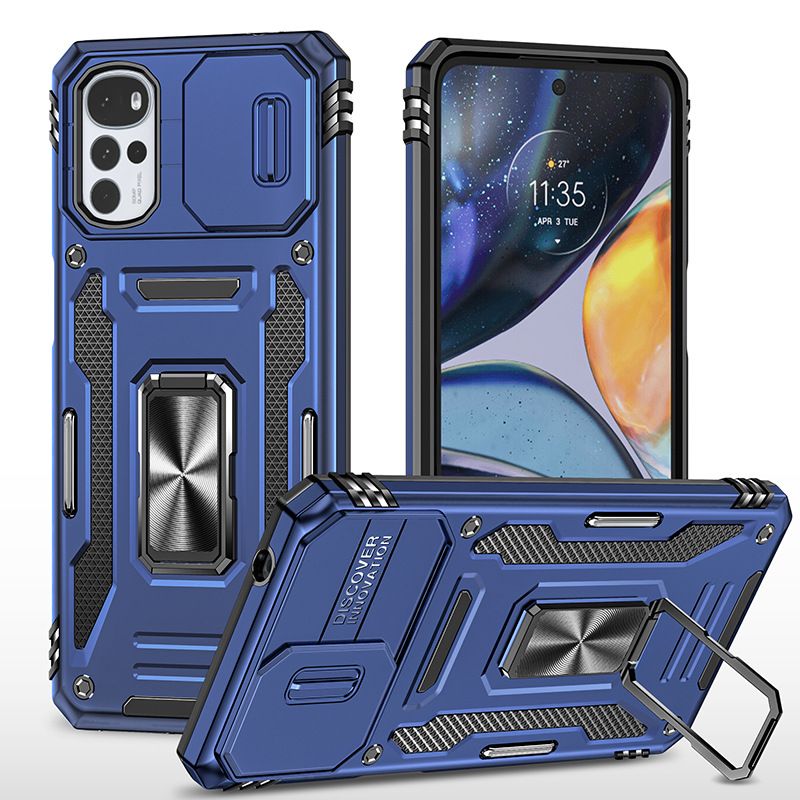For Samsung Galaxy A25 5G Tempered Glass + TPU Phone Case Carbon Fiber  Texture Phone Cover - Dark Blue Wholesale