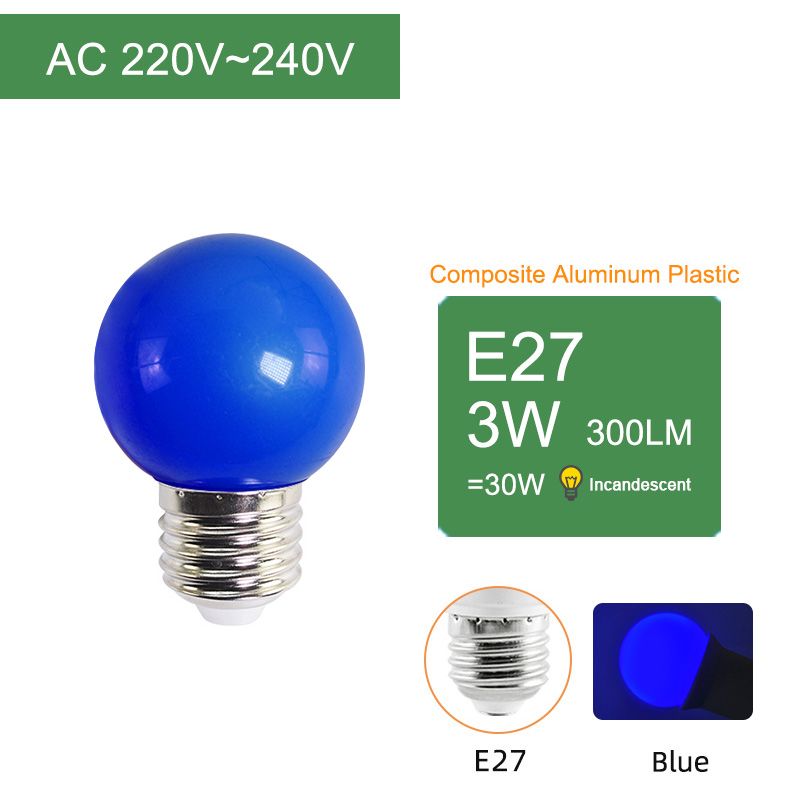 E27 Blue 3W