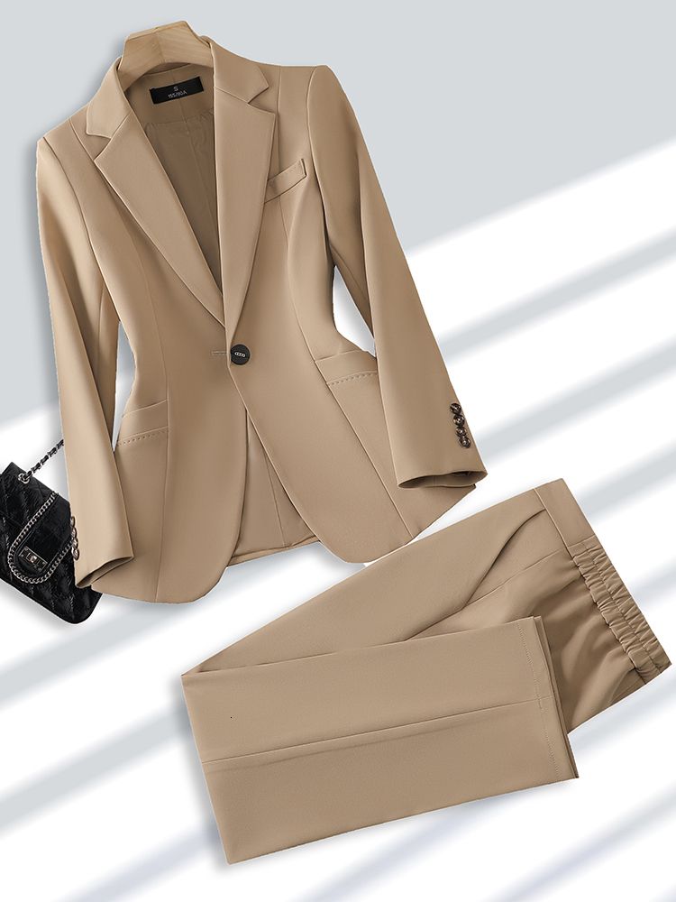 khaki pant suit